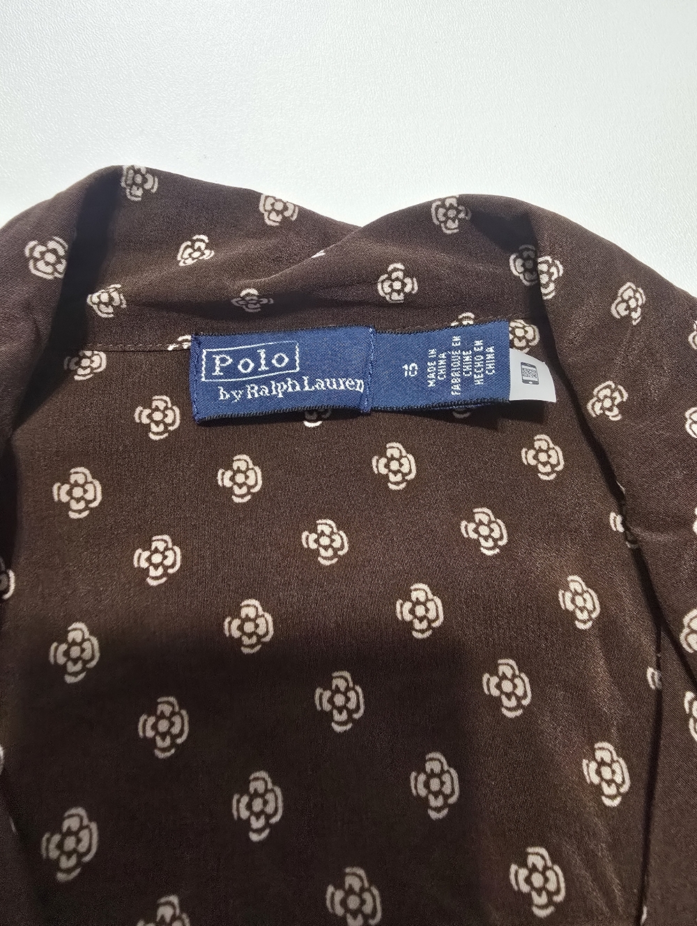 Polo Ralph Lauren Printed Shirt Dress Collared Long Sleeve Front Button Size 10 - Picture 6 of 14